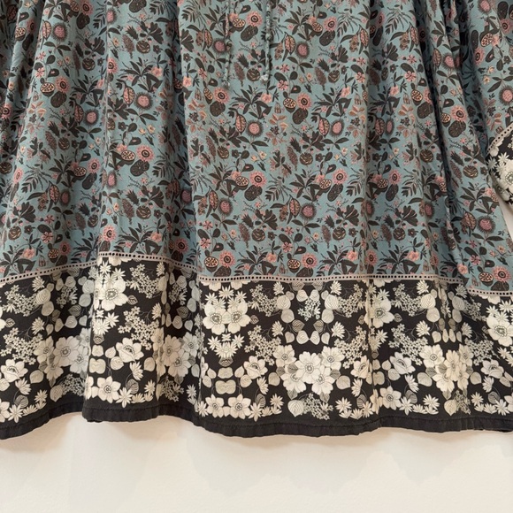 Natural Life Dara V-Neck Floral Tunic Dress in Sage Brown Hem, Size M - Picture 7 of 13